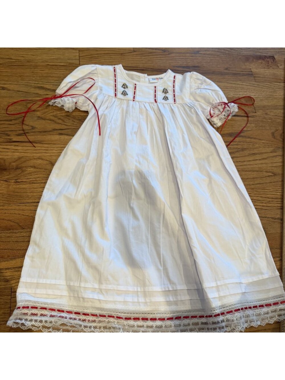 LULU BEBE GIRLS 6T WHITE CHRISTMAS DRESS NEW